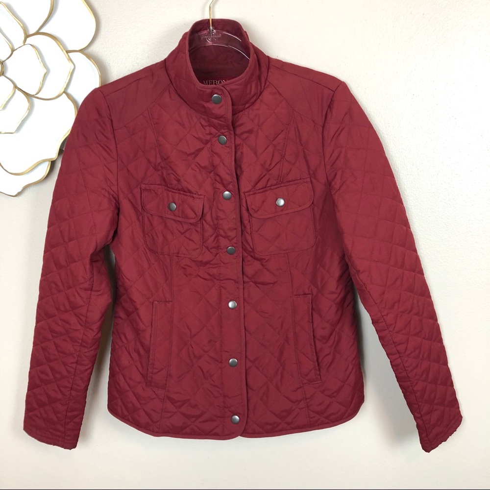 Merona quilted jacket snap front closure